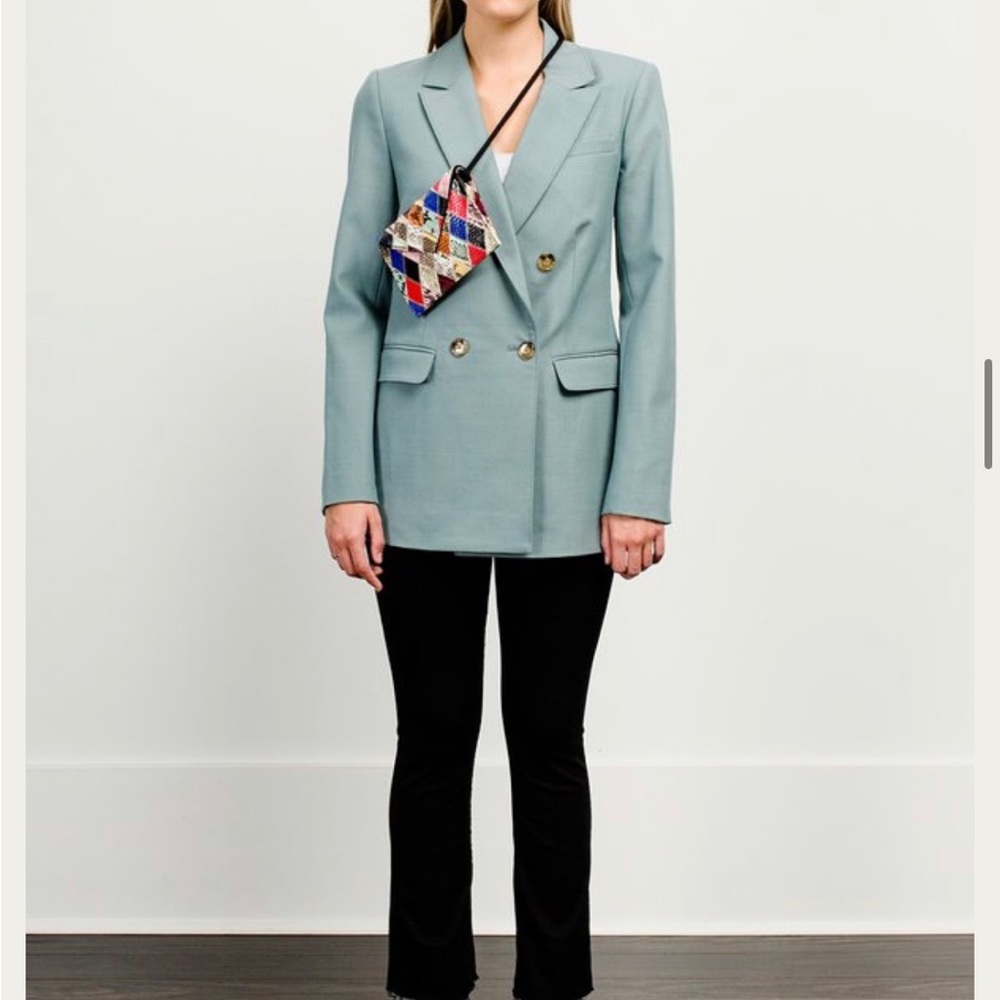 Elizabeth and James Sterling Double Breasted Celadon Blazer size 4